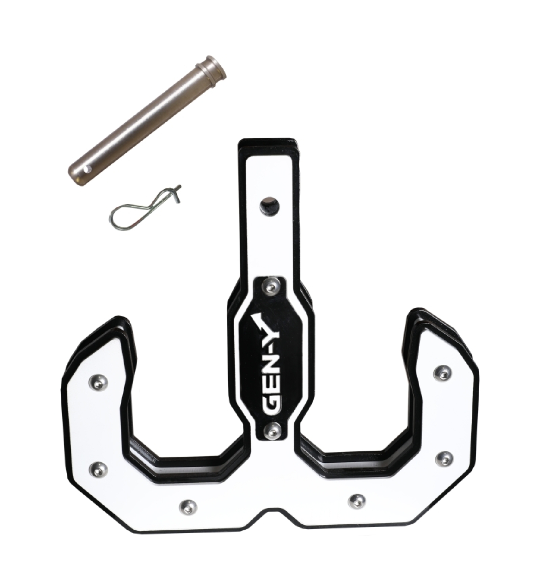 Picture of Gen-Y Hulk 2.0 16K Tow Hook 2in Shank w/GH-099 Pin/GH-011 Clip - Black/White