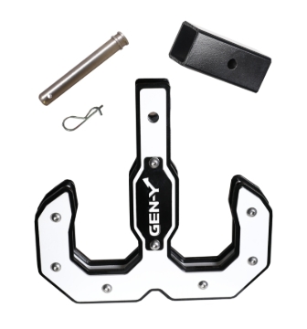 Picture of Gen-Y Hulk 2.0 16K Tow Hook 2in Shank w/GH-009 Reducer Sleeve/GH-099 Pin/GH-011 Clip - Black/White