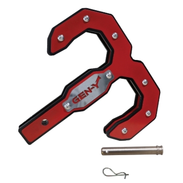 Picture of Gen-Y Hulk 2.5 21K Tow Hook 2.5in Shank w/GH-099 Pin/GH-011 Twist Clip - Black/Red
