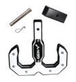 Picture of Gen-Y Hulk 2.0 16K Tow Hook 2in Shank w/GH-009 Reducer Sleeve/GH-099 Pin/GH-011 Clip - Black/White