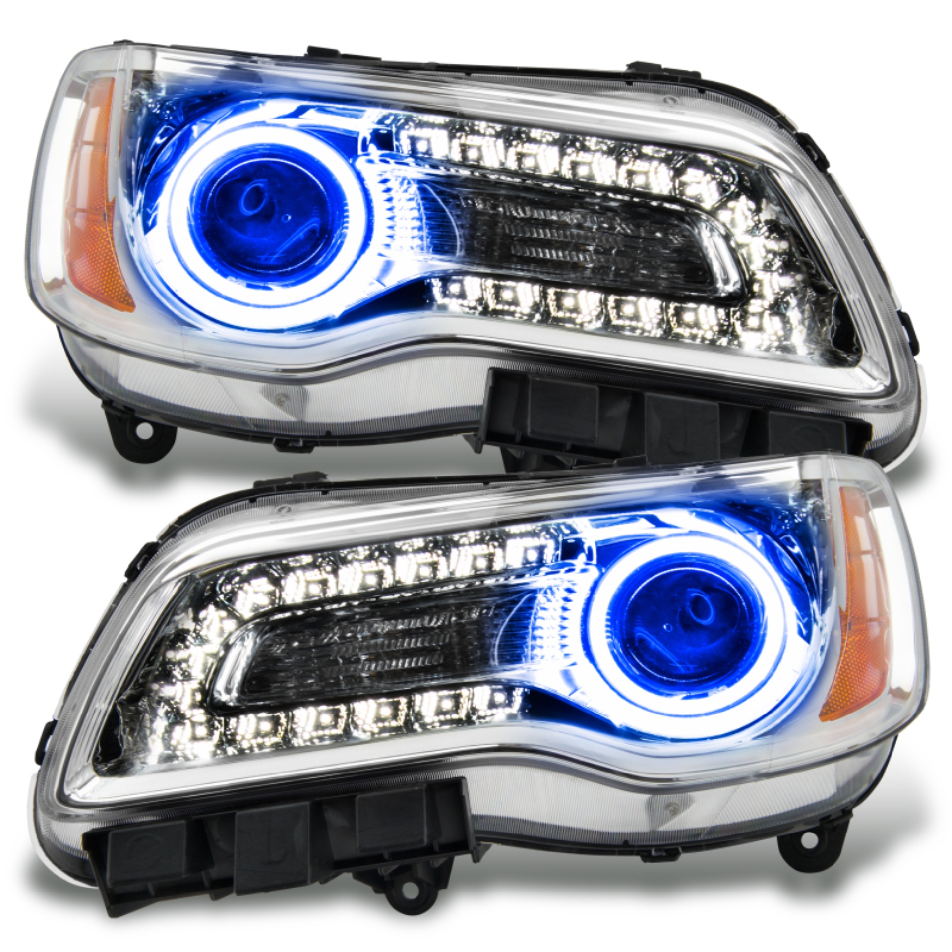 Picture of Oracle 11-14 Chrysler 300C NON HID LED Halo Headlights Chrome Housing - Blue