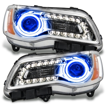 Picture of Oracle 11-14 Chrysler 300C NON HID LED Halo Headlights Chrome Housing - Blue