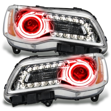 Picture of Oracle 11-14 Chrysler 300C NON HID LED Halo Headlights Chrome Housing - Red