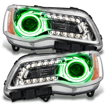 Picture of Oracle 11-14 Chrysler 300C NON HID LED Halo Headlights Chrome Housing - Green