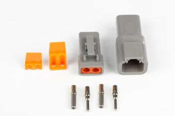 Picture of Haltech Matching Set of Deutsch DTP-2 Connectors (25 Amp) Plug & Pins