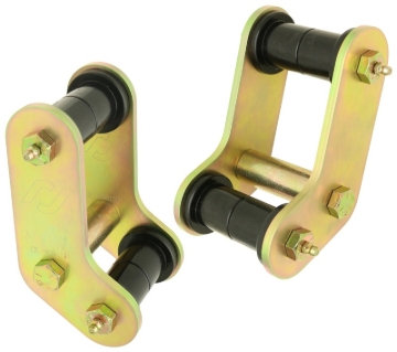 Picture of RockJock YJ Boomerang Leaf Spring Shackles Rear w/ Urethane Bushings HD Greasable Bolts Pair