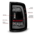 Picture of ANZO 09-18 Dodge Ram 1500 Sequential LED Taillights Smoke Black