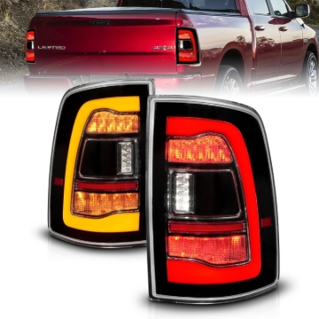 Picture of ANZO 09-18 Dodge Ram 1500 Sequential LED Taillights Black w/Switchback Amber Signal