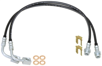 Picture of RockJock JK Rear Braided Brake Hose Kit 25.5in Long
