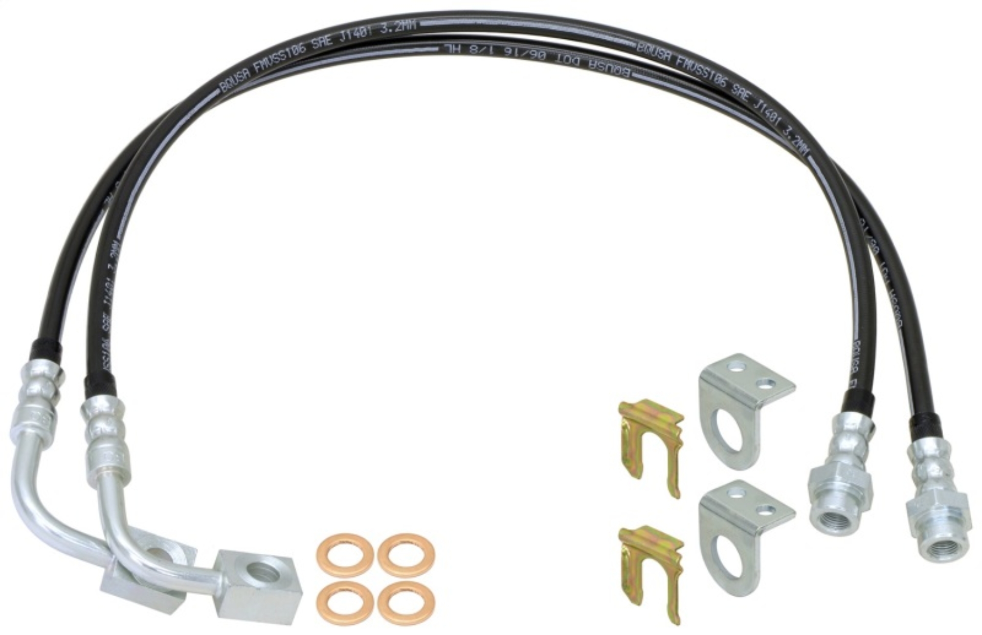 Picture of RockJock JK Braided Brake Hose Kit 23.5in Long