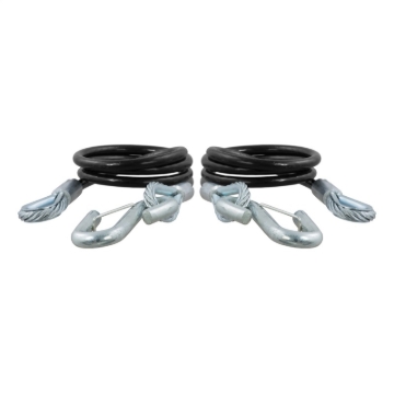 Picture of RockJock Curt Towing Safety Cable Kit 44 1/2in Long w/ 2 Snap Hooks 5000lbs 2-Pack
