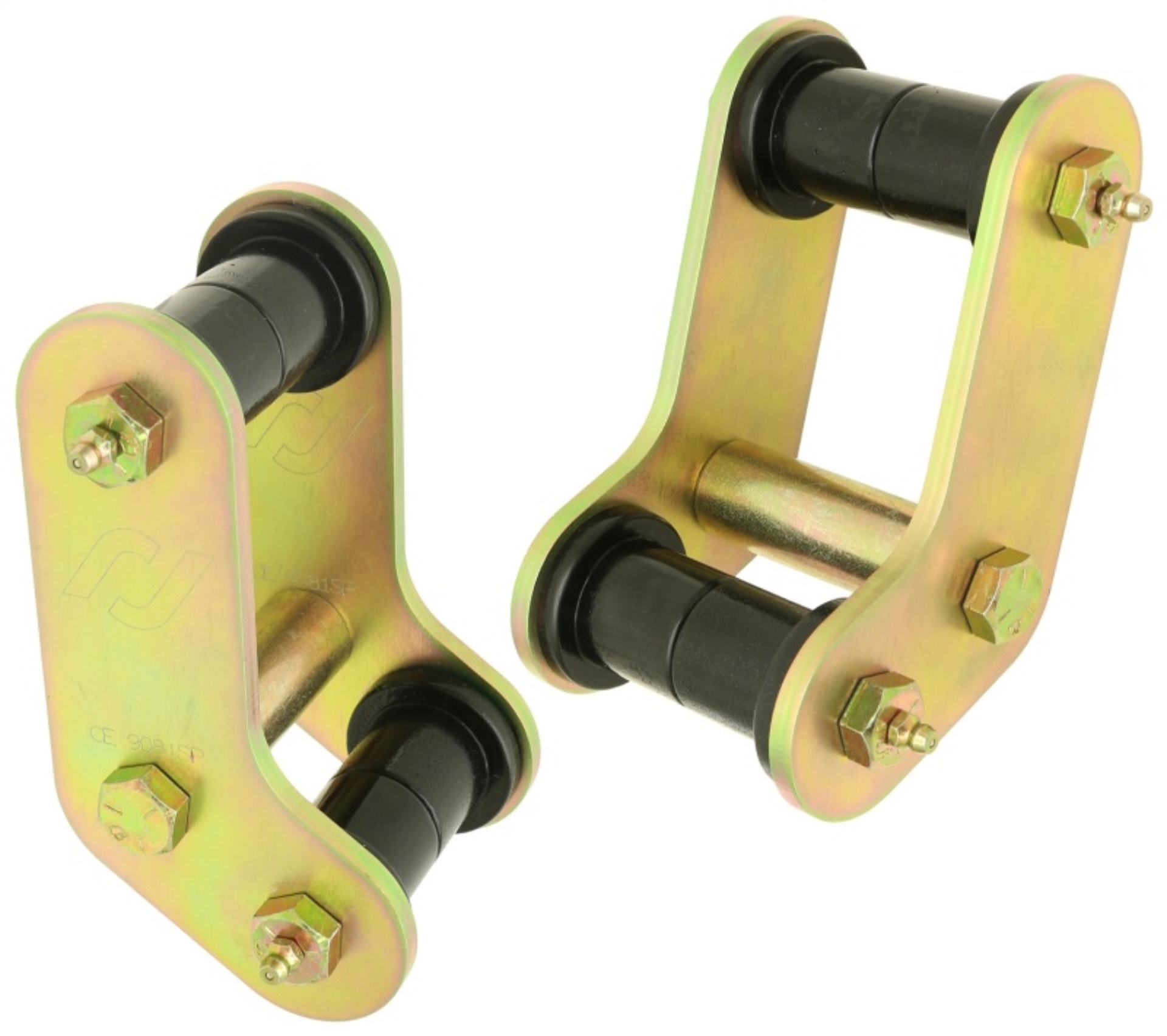 Picture of RockJock Boomerang YJ Leaf Spring Shackles Rear w/ Urethane Bushings For Pro Comp Springs