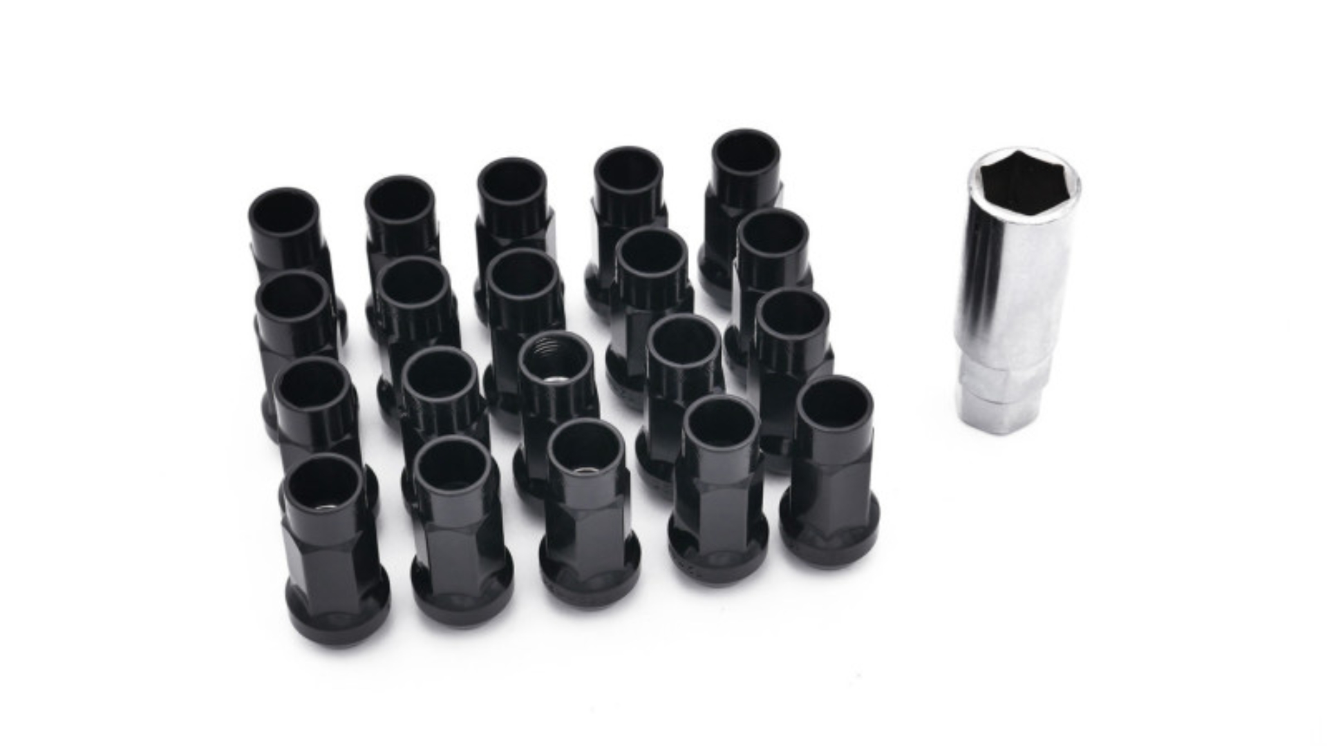 Picture of ISR Performance Steel 50mm Open Ended Lug Nuts M12x1.25 - Black