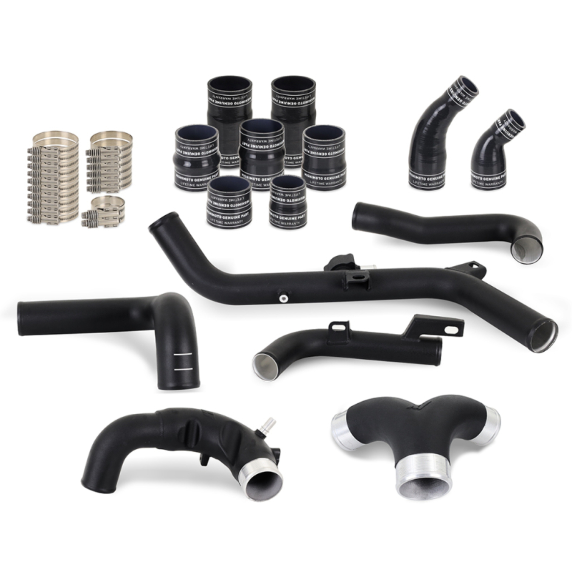Picture of Mishimoto 2021+ Ford Bronco 2.7L High-Mount Intercooler Pipe Upgrade Kit - Wrinkle Black