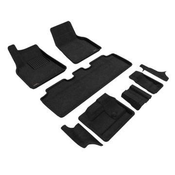 Picture of 3D MAXpider 21-23 Tesla Model Y 7-Seat Elegant Floor Mat- Black 1St Row 2Nd Row 3Rd Row