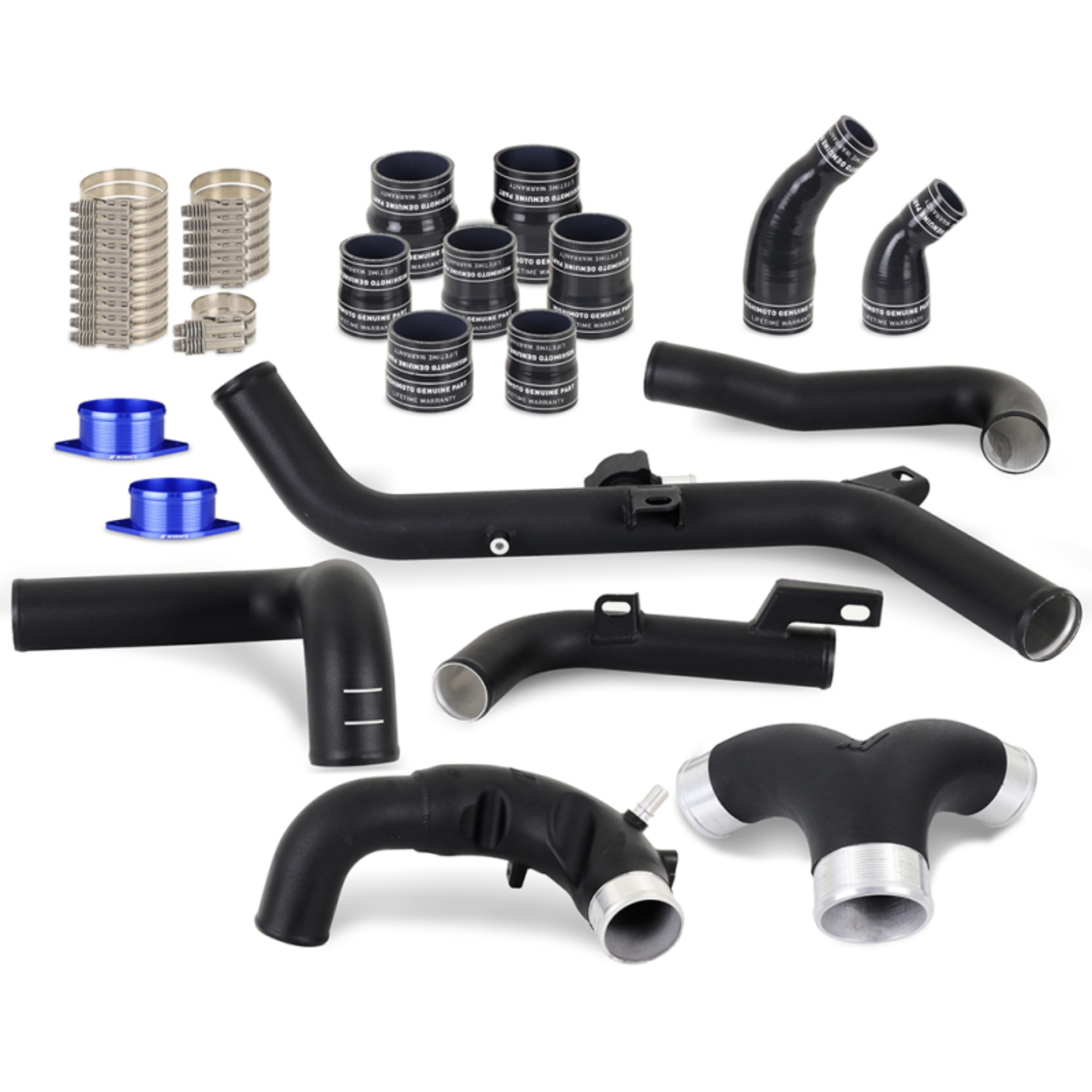 Picture of Mishimoto 2021+ Ford Bronco 2.7L High-Mount Intercooler Pipe Upgrade Kit - Wrinkle Black