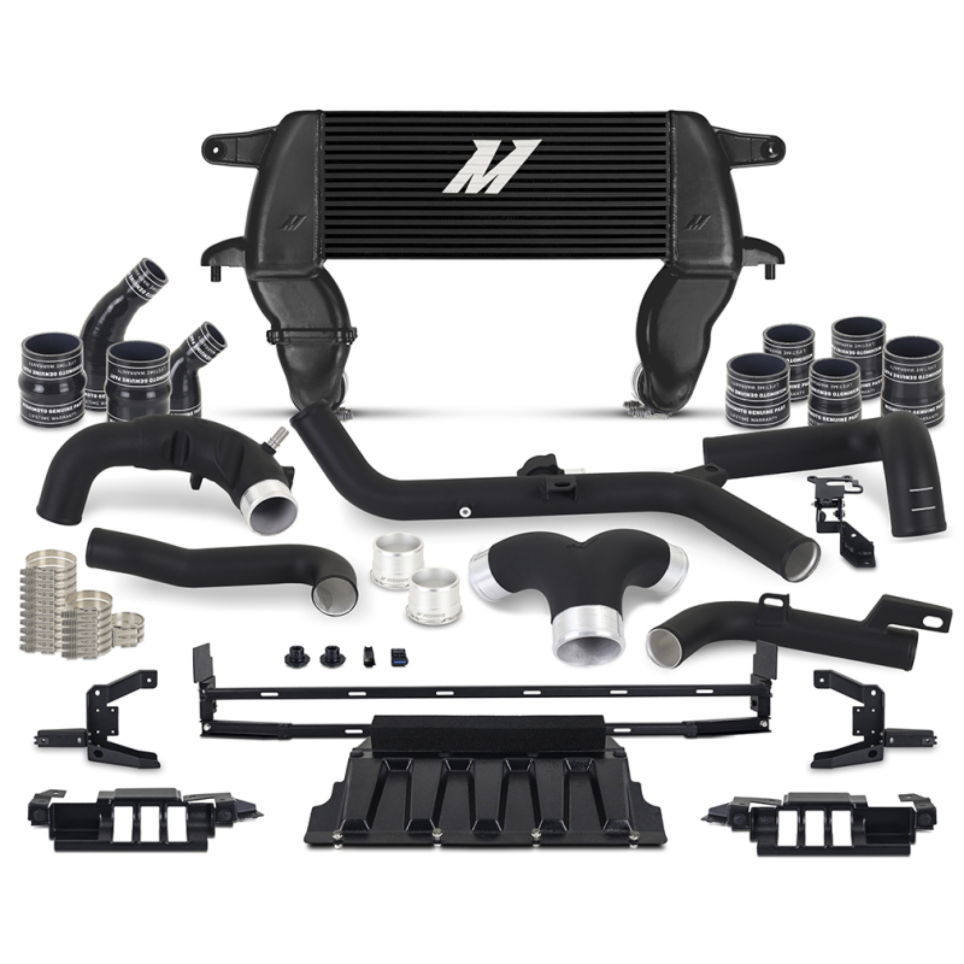 Picture of Mishimoto 21+ Ford Bronco 2.7L High Mount INT Kit BK Pipes BK Core