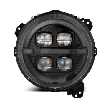 Picture of AlphaRex 18-23 Jeep Wrangler JL/Gladiator JT LED Proj Headlights Alpha-Blk w/ Activ Light/Seq Signal