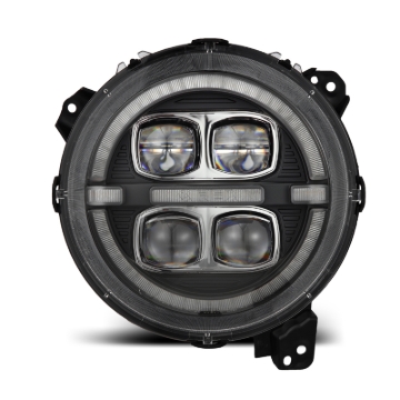 Picture of AlphaRex 18-23 Jeep Wrangler JL/Gladiator JT LED Proj Headlights Black w/ Activ Light/Seq Signal/DRL