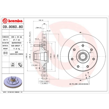 Picture of Brembo 02-03 Ford F-150/97-99 F-250/1997 F-250 HD Front Premium OE Equivalent Rotor
