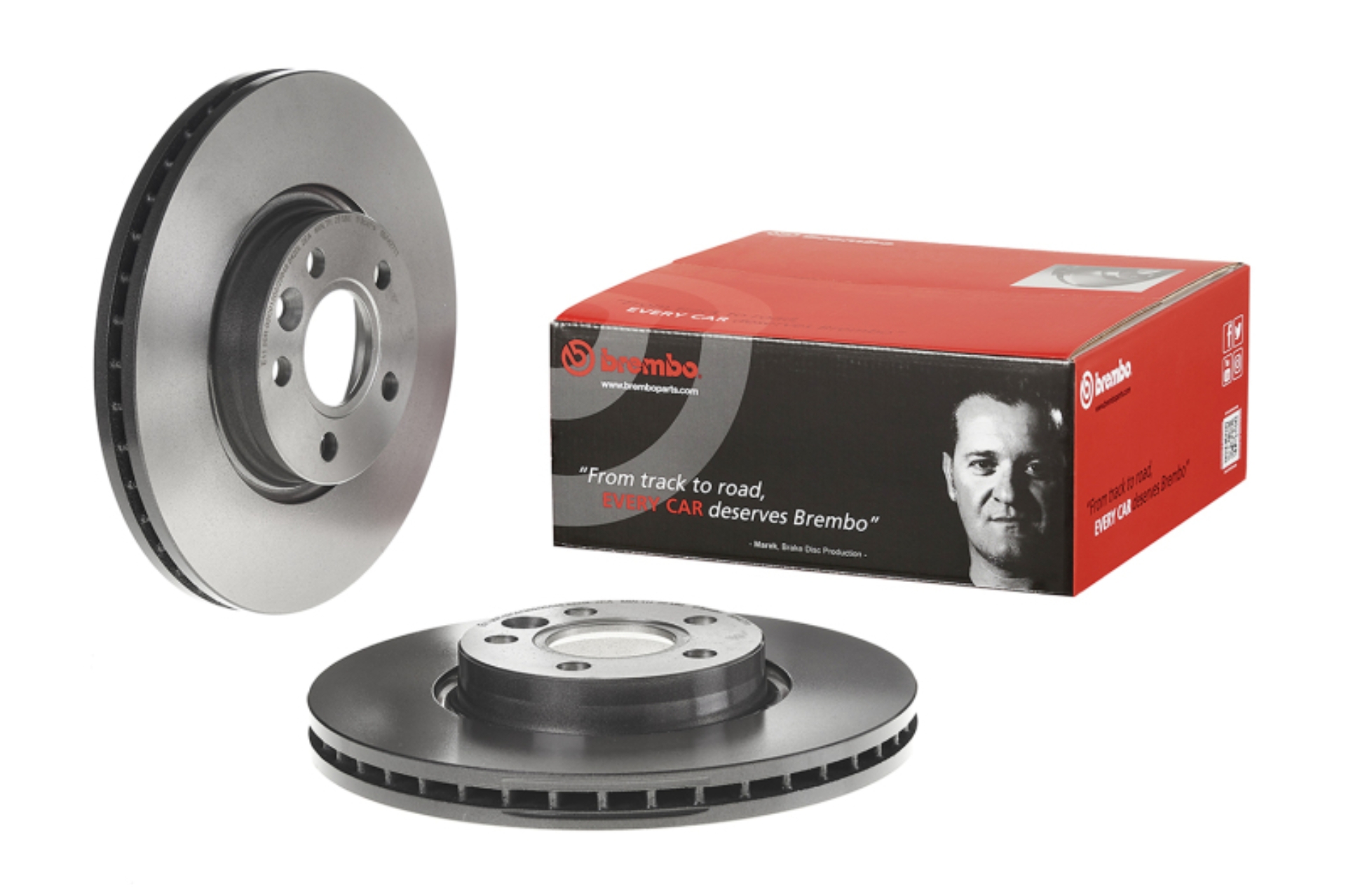 Picture of Brembo 12-15 Range Rover Evoque/11-18 Volvo S60 Front Premium UV Coated OE Equivalent Rotor