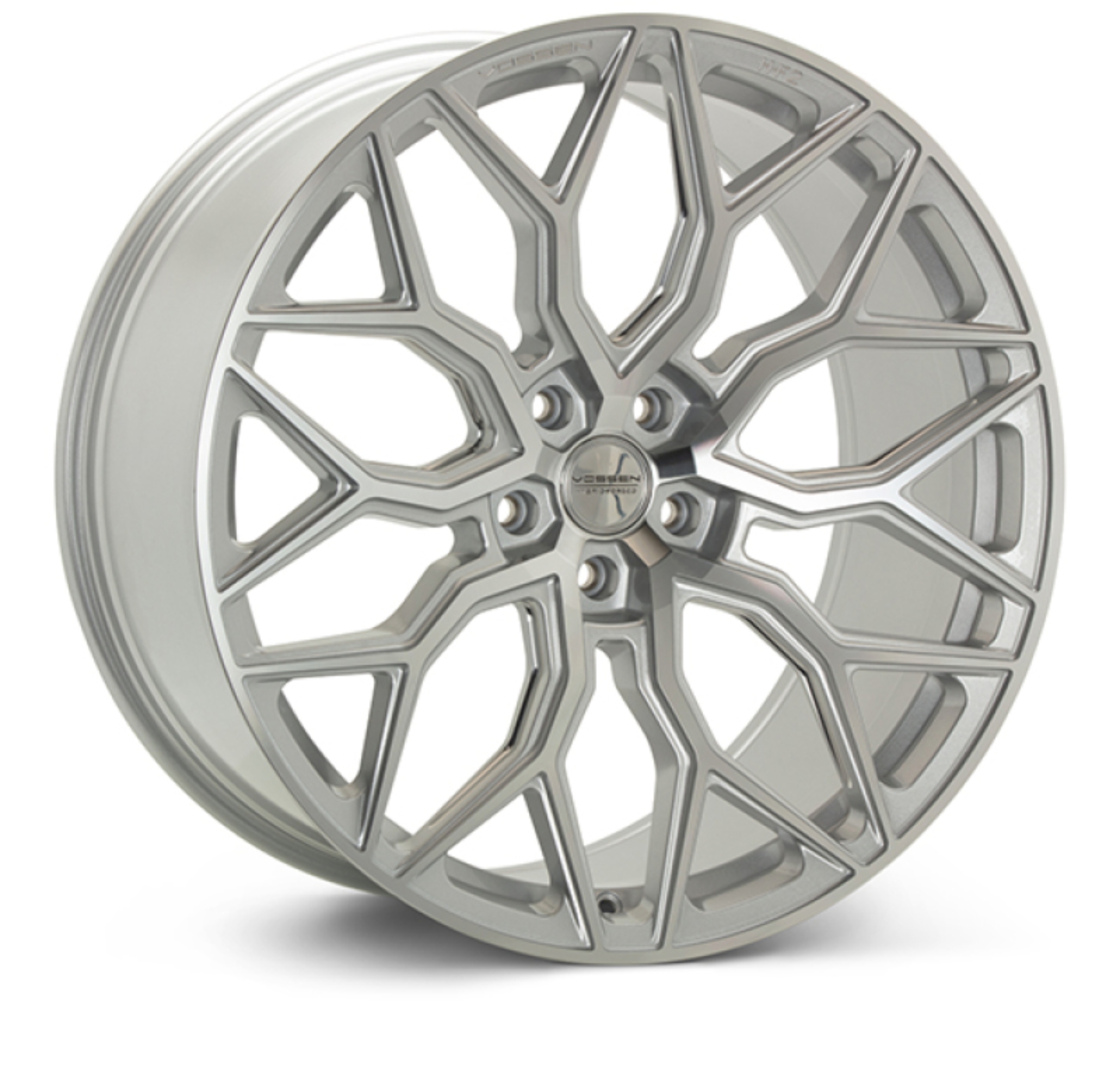 Picture of Vossen HF-2 22X10.5 / 5X120 / ET38 / Deep / 72.56 - Silver Polished Wheel