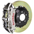Picture of Brembo 04-17 WRX STi Front GTR BBK 6 Piston Billet 355x32 2pc Rotor Slotted Type1 - Nickel
