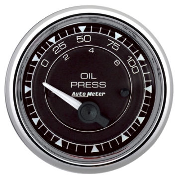 Picture of Autometer Chrono 2-1/16in 100PSI Electric Pressure Gauge - Chrome