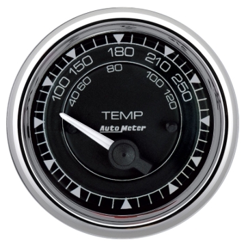 Picture of AutoMeter Chrono 2-1/16in 250 Degree Temperature Electric Gauge - Chrome