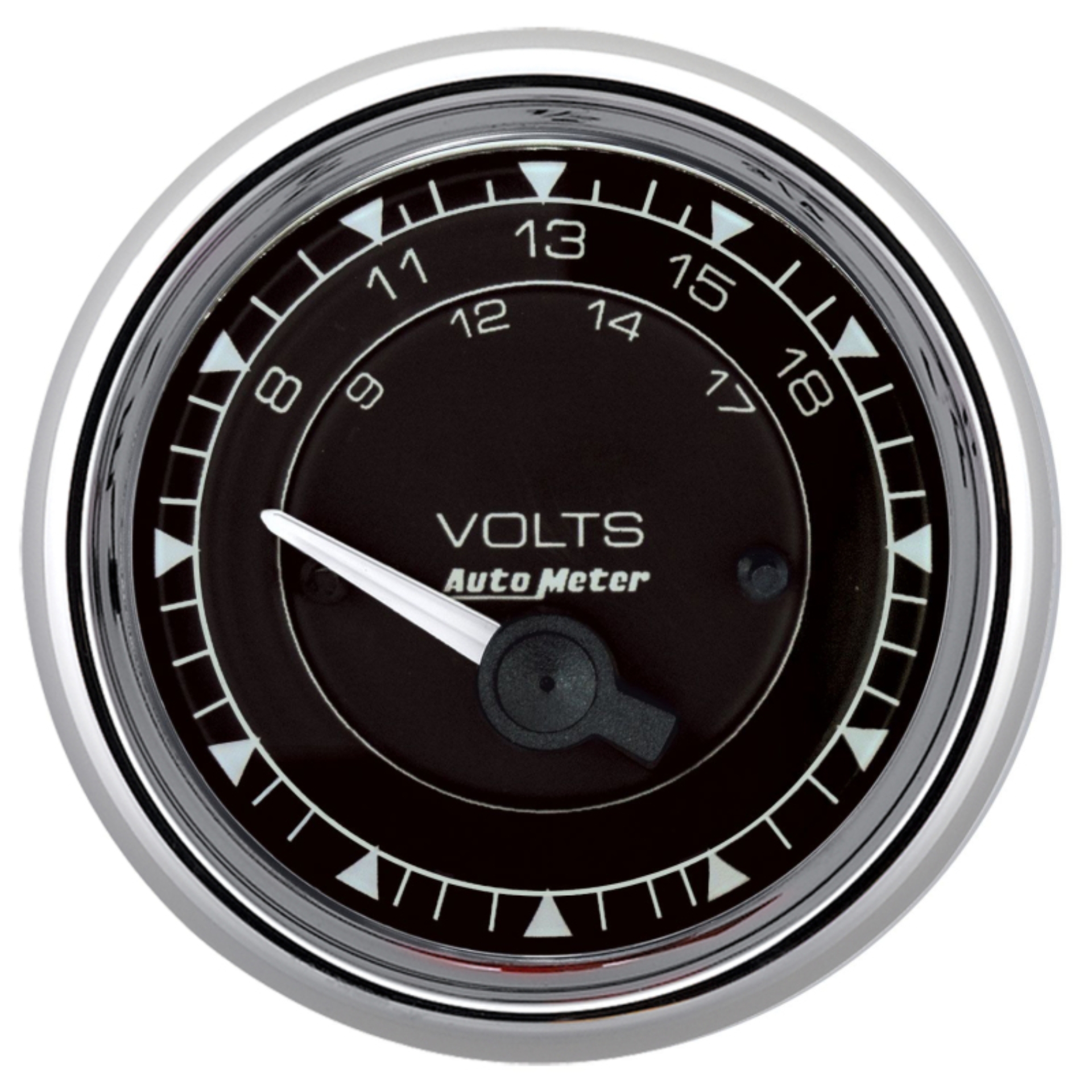 Picture of AutoMeter Chrono 2-1/16in 18V Electric Voltmeter Gauge - Chrome