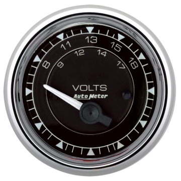 Picture of AutoMeter Chrono 2-1/16in 18V Electric Voltmeter Gauge - Chrome
