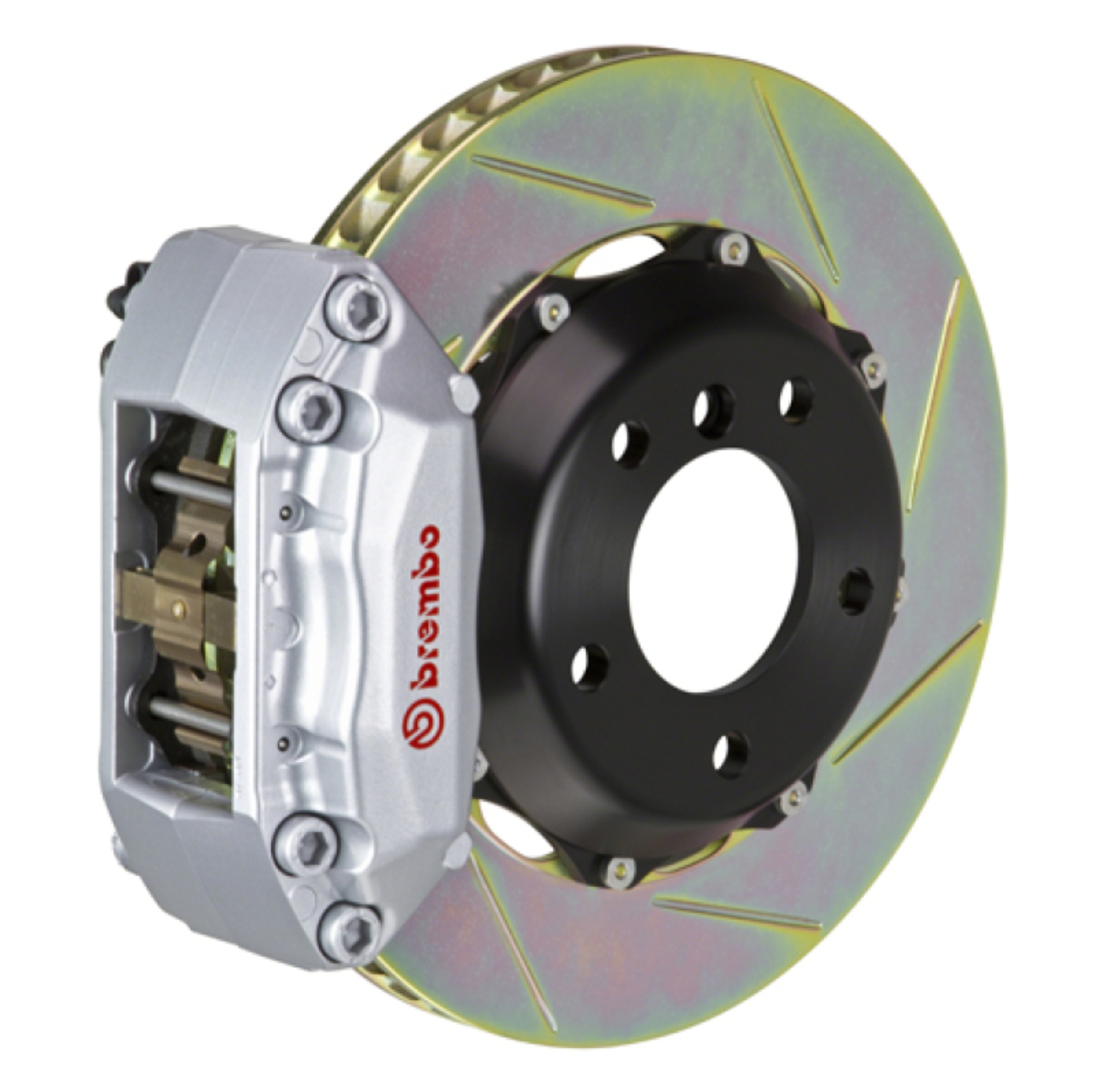 Picture of Brembo 05-10 Jetta Fr GT BBK 4Pist Cast 2pc 328x28 2pc Rotor Slotted Type1-Silver