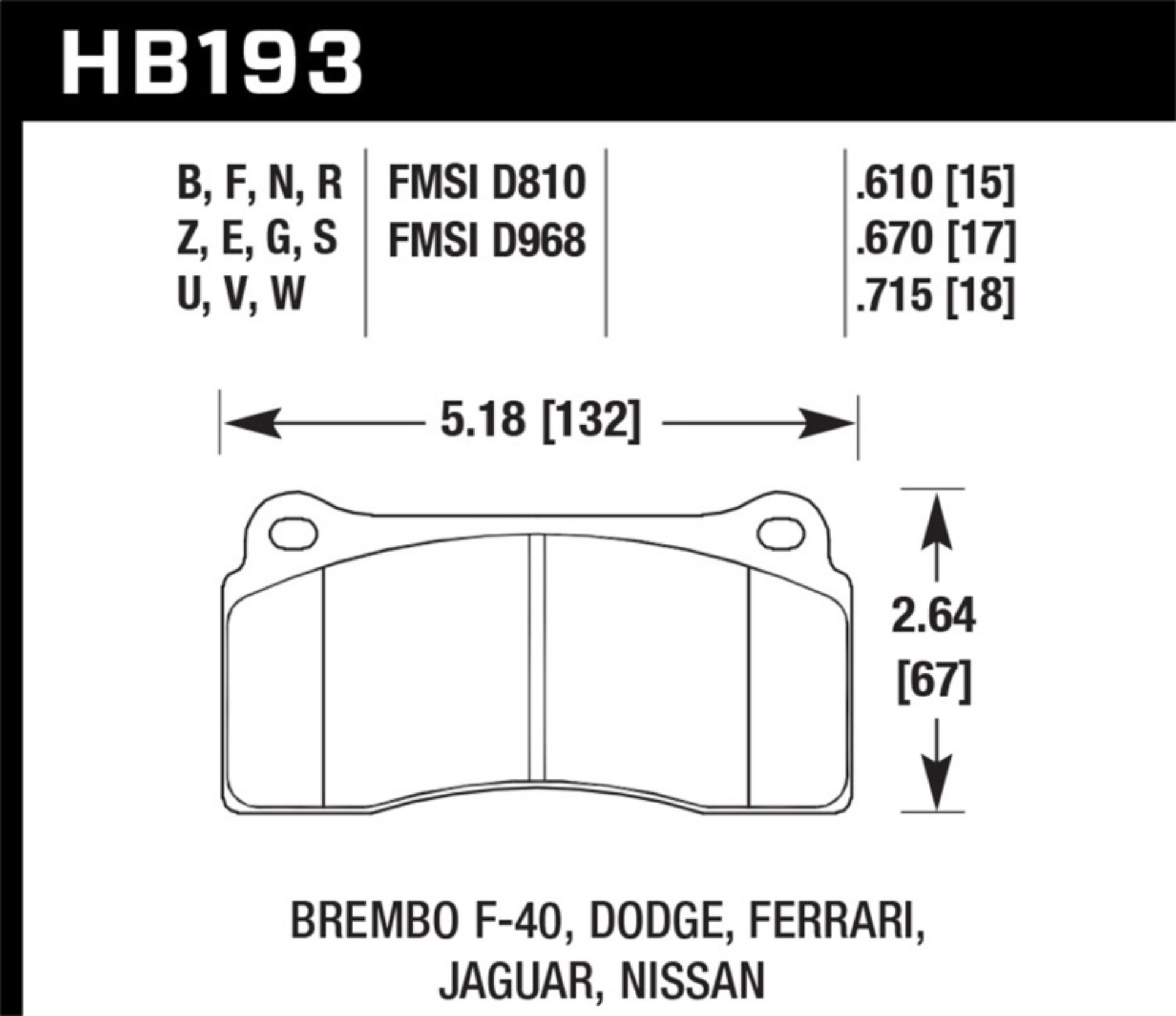 Picture of Hawk 15-17 Dodge Viper / 88-92 Ferrari F40 ER-1 Brake Pads