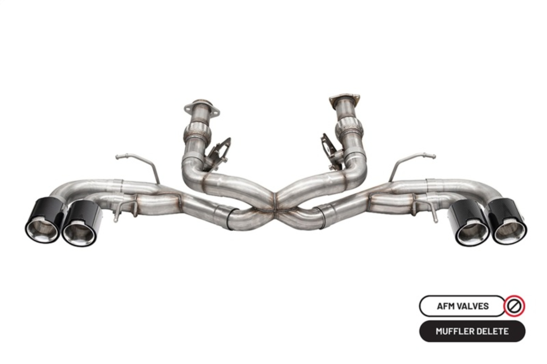 Picture of Corsa 2020-2025 Chevrolet Corvette C8 RWD 3in Track Cat-Back Delete Exhaust w/4.5in CF Polished Tips