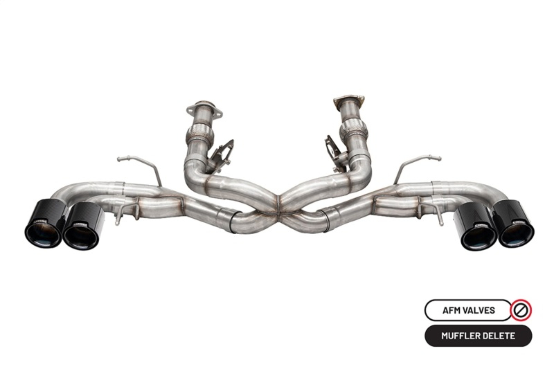 Picture of Corsa 2020-2025 Chevrolet Corvette C8 RWD 3in Track Cat-Back Delete Exhaust w/4.5in CF Black PVDTips