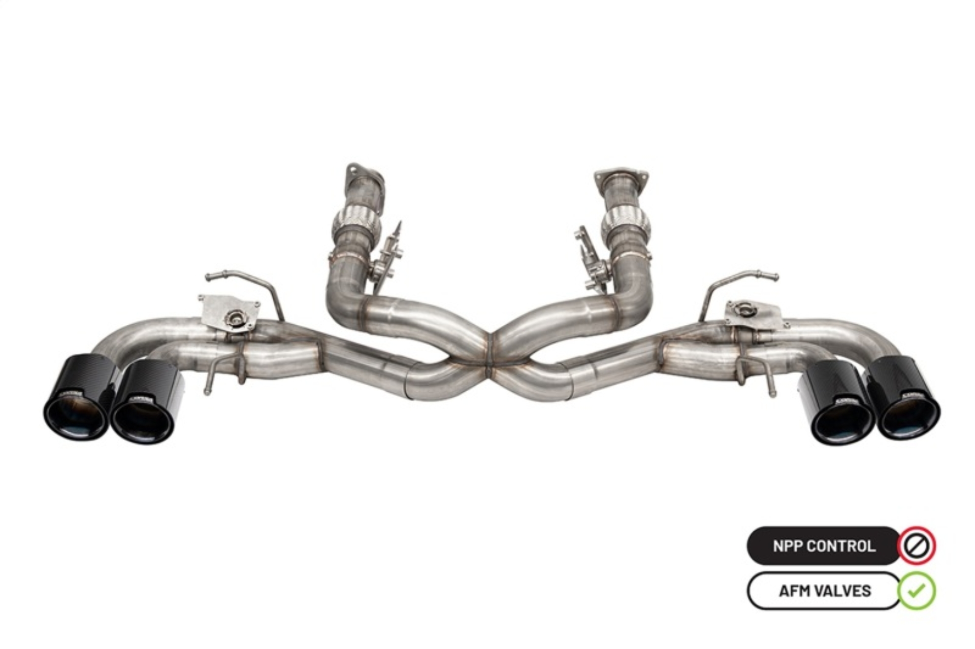Picture of Corsa 2020-2025 Chevrolet Corvette C8 RWD 3in Delete 4 Valve Cat-Back w/NPP w/4.5in CF Black PVDTips