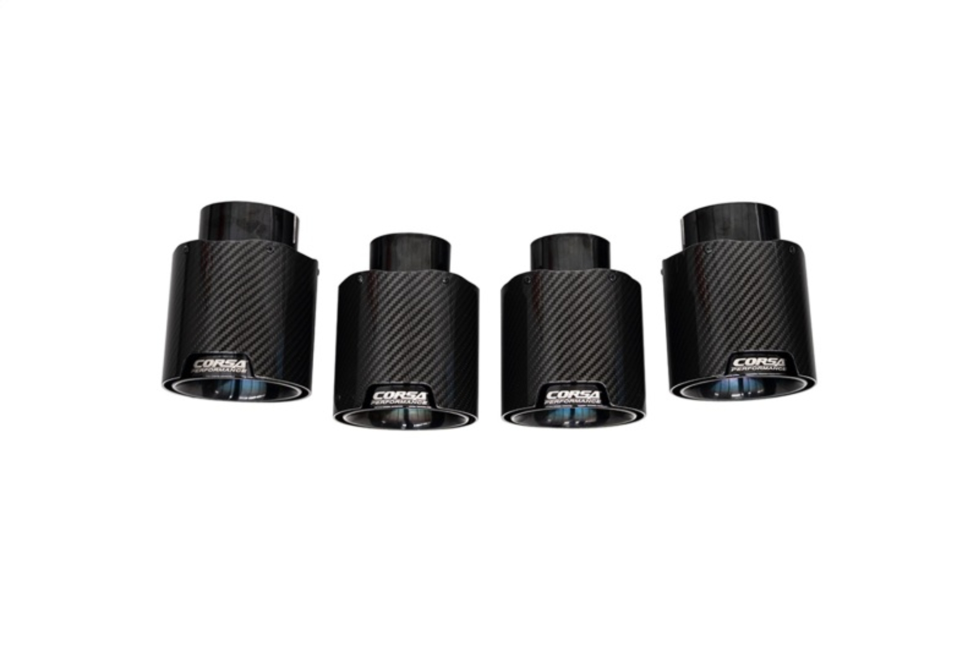 Picture of Corsa 20-25 Chevrolet Corvette C8 RWD 4.5in Carbon Fiber Black PVD Tip Kit (For Corsa Exhaust Only)