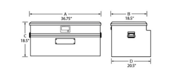 Picture of Tradesman Aluminum Flush Mount Truck Tool Box (36in.) - Brite