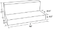 Picture of Tradesman Steel L-Shape Liquid Storage Tank (Full Size) - White