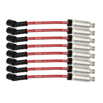 Picture of Moroso GM LS/LT 8.5mm Ultra 40 9.75in Long Wire Set w/Alum Heatshield - Red