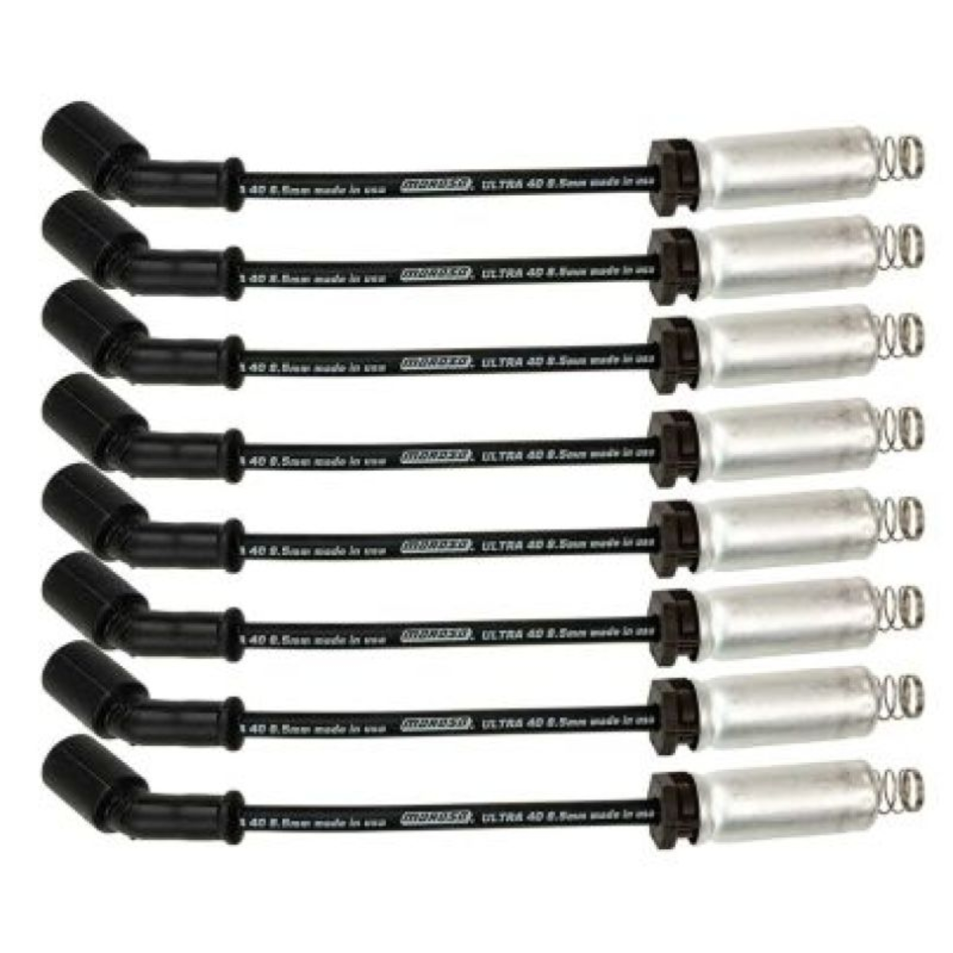 Picture of Moroso GM LS/LT 8.5mm Ultra 40 9.75in Long Wire Set w/Alum Heatshield - Black