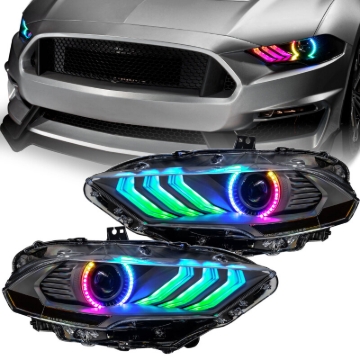 Picture of Oracle Lighting 18-23 Ford Mustang Dynamic ColorSHIFT LED Headlights - Black Series