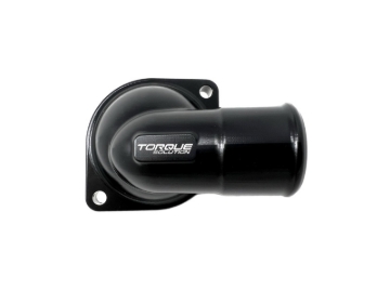 Picture of Torque Solution 02-14 Subaru WRX / 04-21 Subaru STI Billet Thermostat Housing - Black Anodized