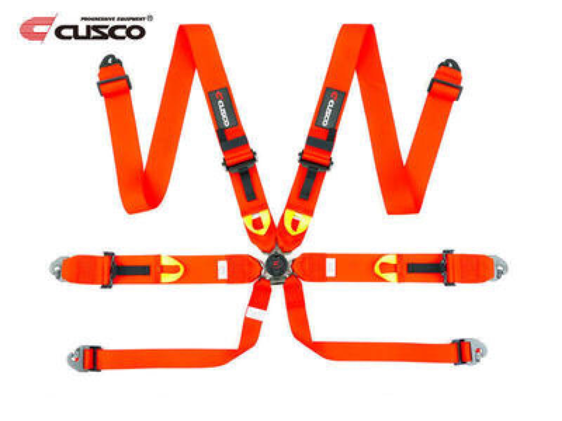 Picture of Cusco Universal 6 Point 3in Shoulder 3in Lap w/ Eyebolts (7/16-20UNF Thread) FIA Racing Harness- Red