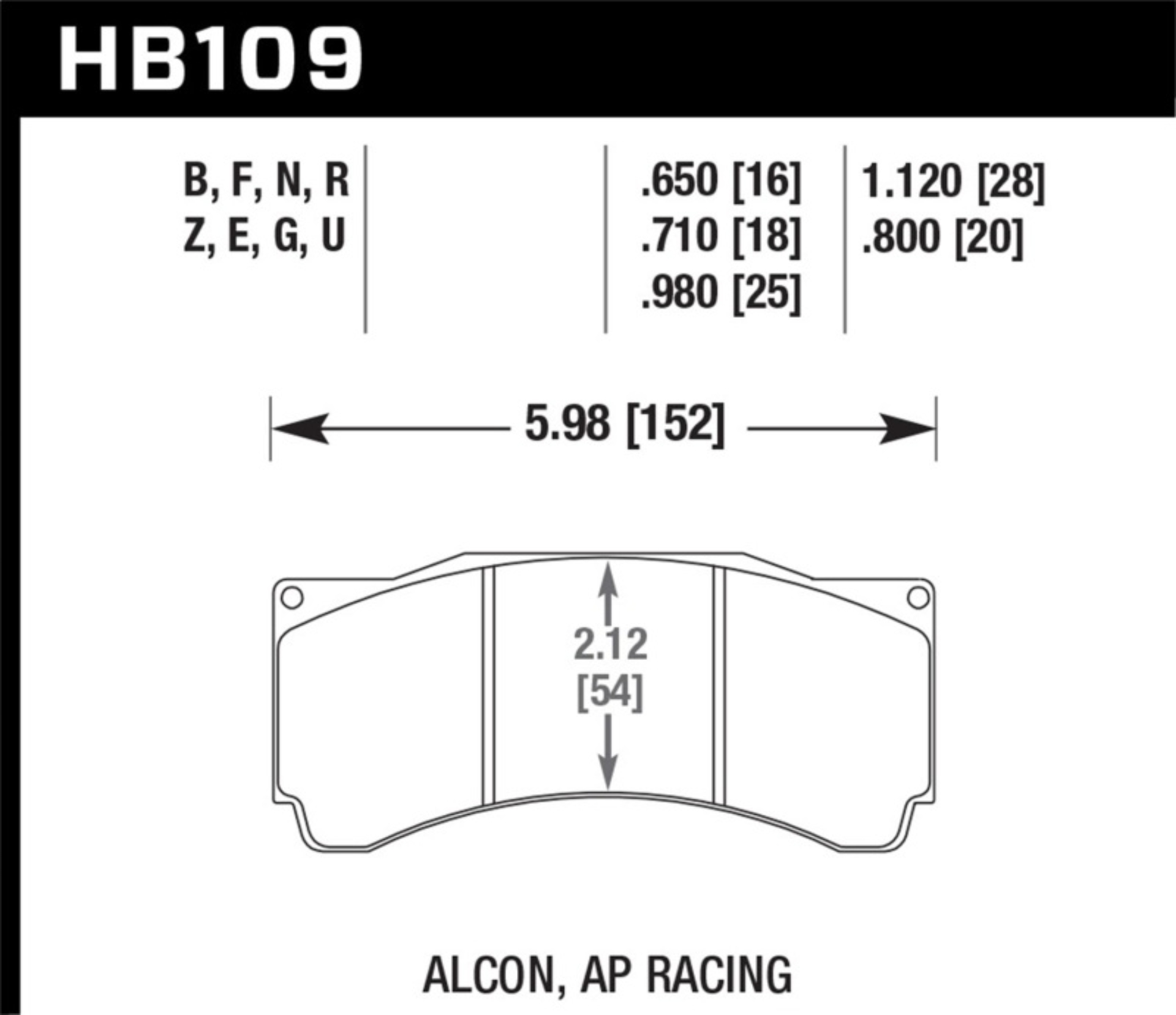 Picture of Hawk Performance Alcon/AP Racing ER-1 Motorsport Brake Pads