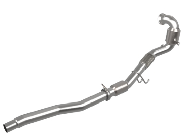 Picture of aFe Power Twisted Steel Down Pipe 3in 304 Stainless Steel w/ Cat 15-18 VW Golf R MKVII L4-2.0L (t)