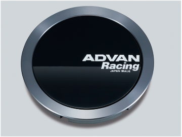Picture of Advan 73mm Flat Center Cap - Gloss Black/Hyper Ring+White Letters