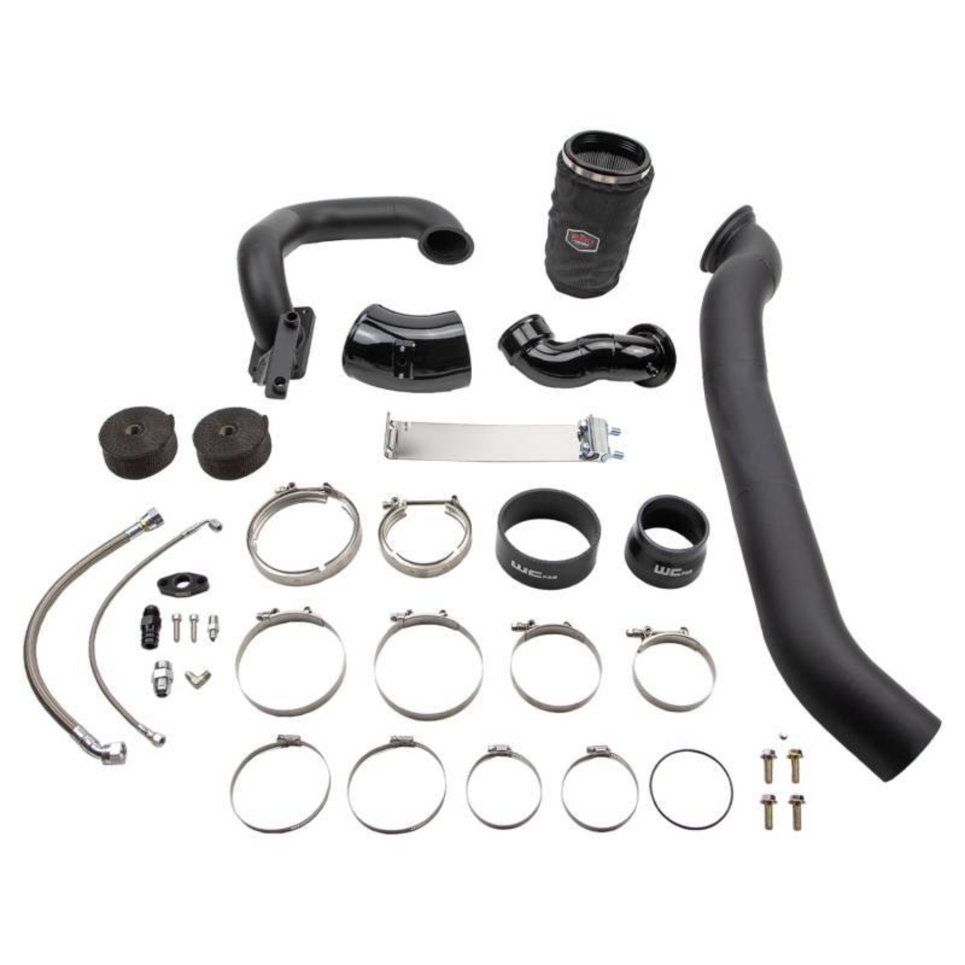 Picture of Wehrli 03-07 Dodge 5.9L Cummins S400 Twin Turbo Kit (No Turbo) - Flat Black