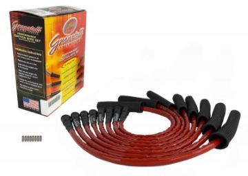 Picture of Granatelli 10-14 Ford 6.2L Perf Wire Set w/Inserts/Red Hi-Temp Jacket/Black Fire Sleeve