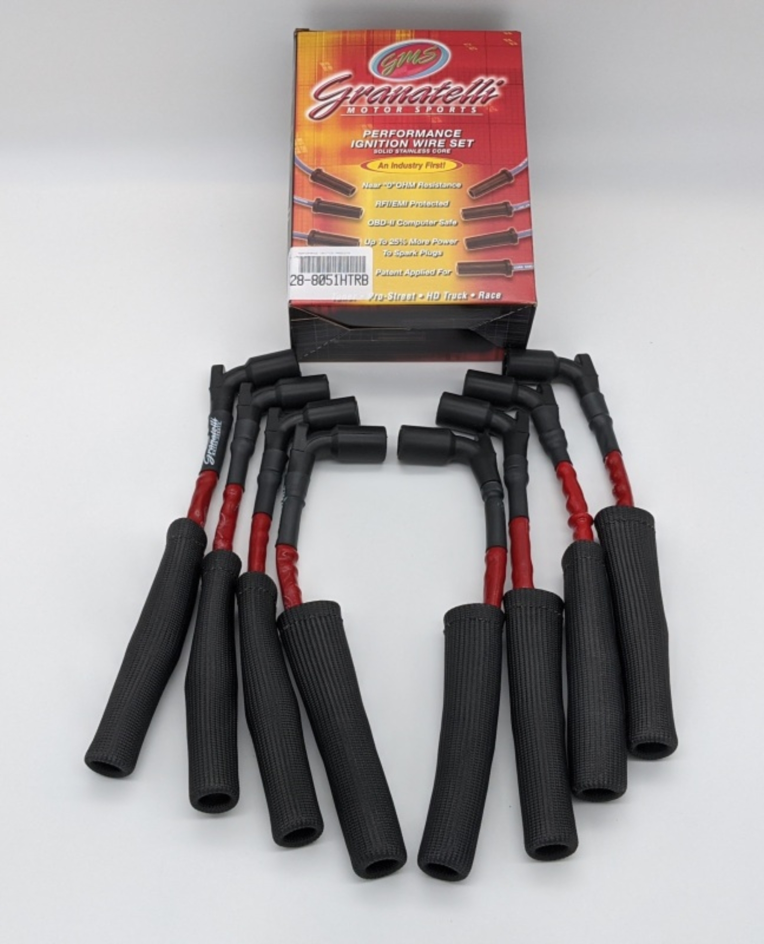 Picture of Granatelli 20-23 GM LT2 6.2L Hi-Perf Coil-Near-Plug Wire Connector Kit w/Red Jacket/Black Sleeve
